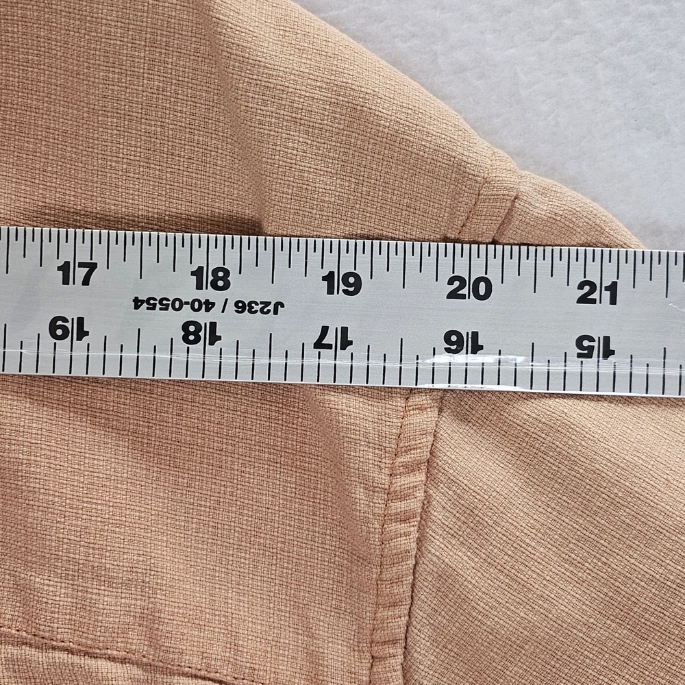 Island Shores Mens XL Washable Silk Camp Shirt Short Sleeve PeachSalmon Textured - Picture 9 of 10